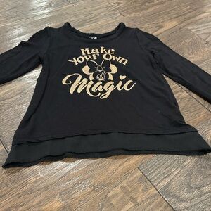 Disney Black and Sparkly Gold Long Sleeve Tee Size 3T